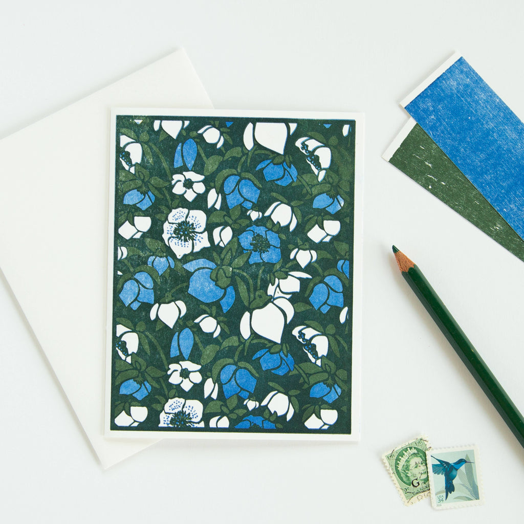 Heartell Press - Hellebore Letterpress Card-Heartell Press-treehaus