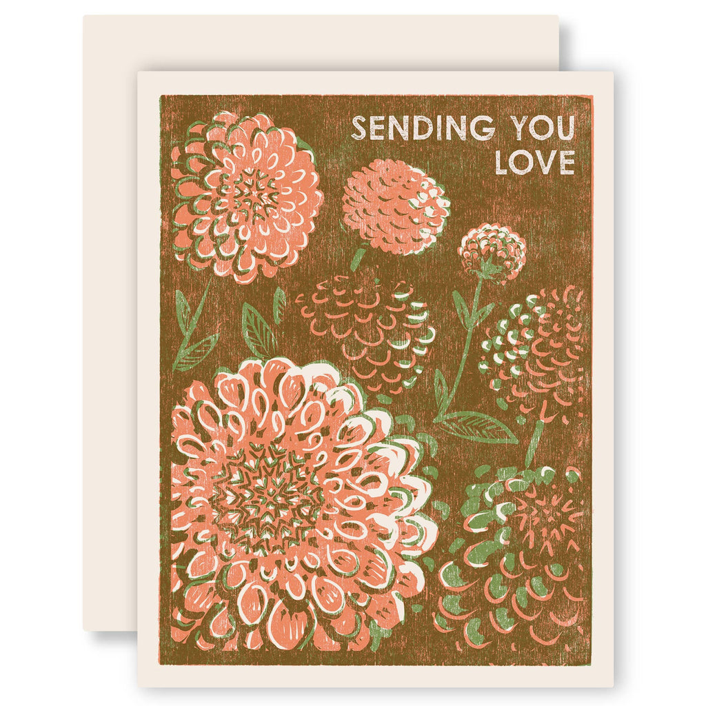Heartell Press - Sending Love (Dahlias) Friendship Card-Heartell Press-treehaus