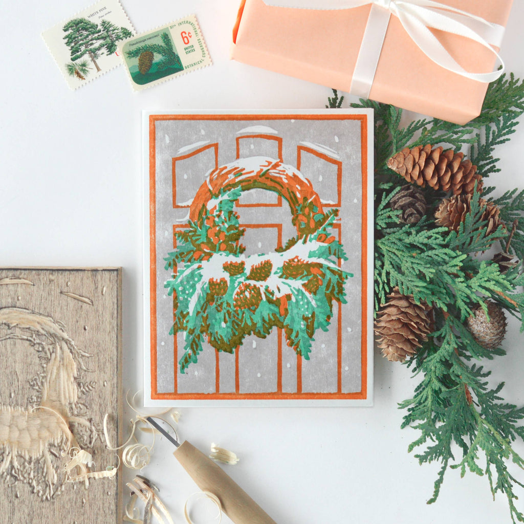 Heartell Press - Snowy Wreath Holiday Card-Heartell Press-treehaus