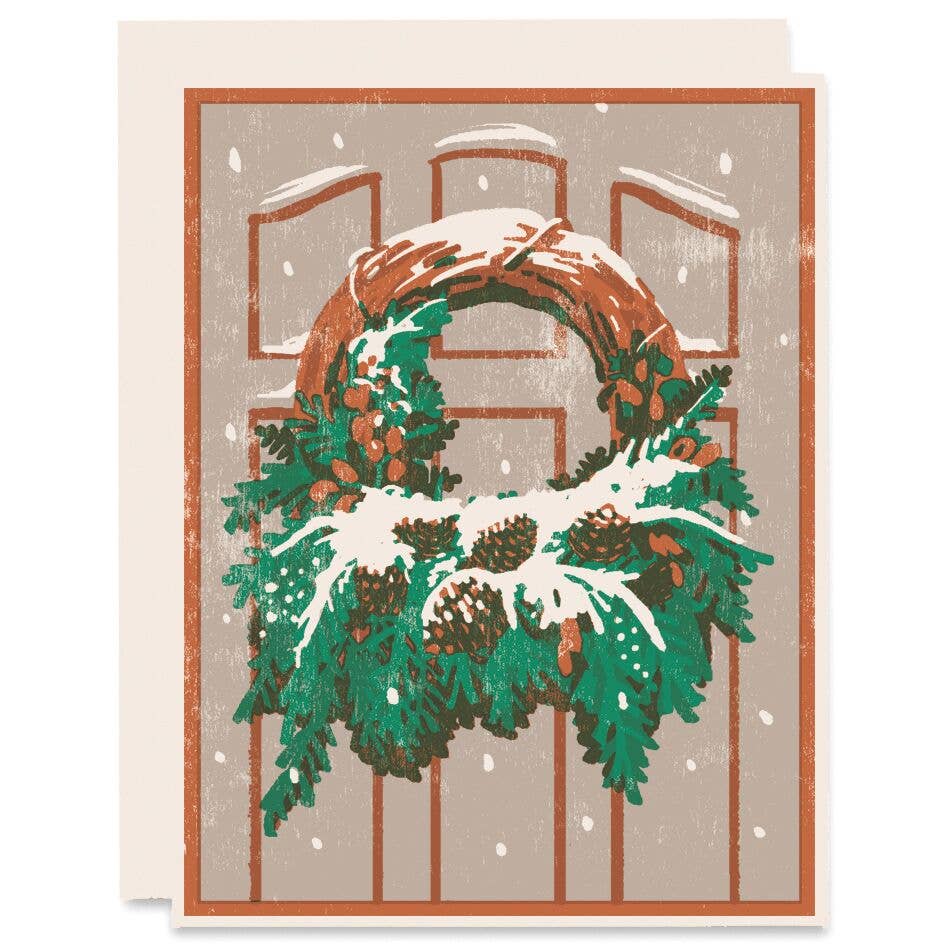 Heartell Press - Snowy Wreath Holiday Card-Heartell Press-treehaus