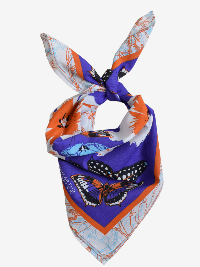 Hearth and Harrow - Butterfly Bandana - Indigo-Hearth and Harrow-treehaus