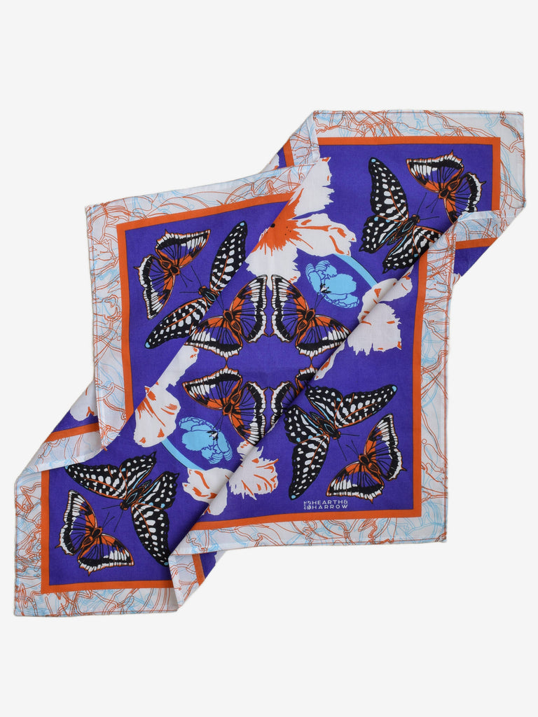 Hearth and Harrow - Butterfly Bandana - Indigo-Hearth and Harrow-treehaus