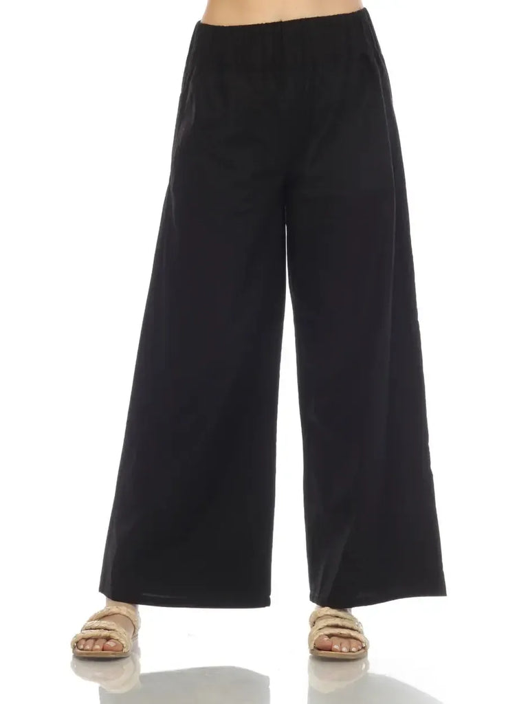 Honest Cotton - Crop Poplin Pant - Black-Honest Cotton-treehaus