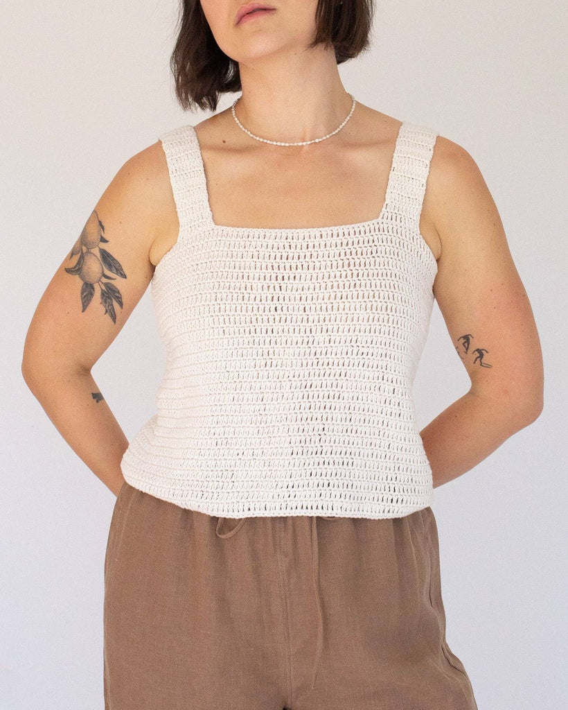 Honest Cotton - Thalia Tank - Cream-Honest Cotton-treehaus