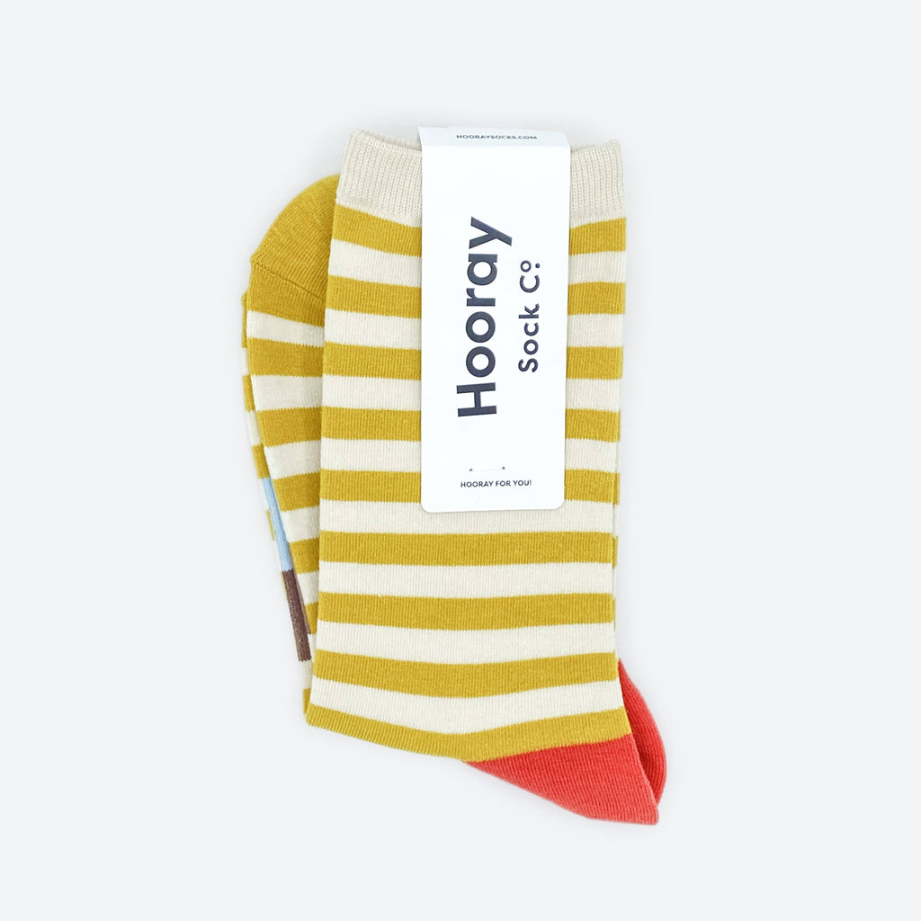Hooray Sock Co. - Eureka Socks - Gold Stripe-Hooray Sock Co.-treehaus