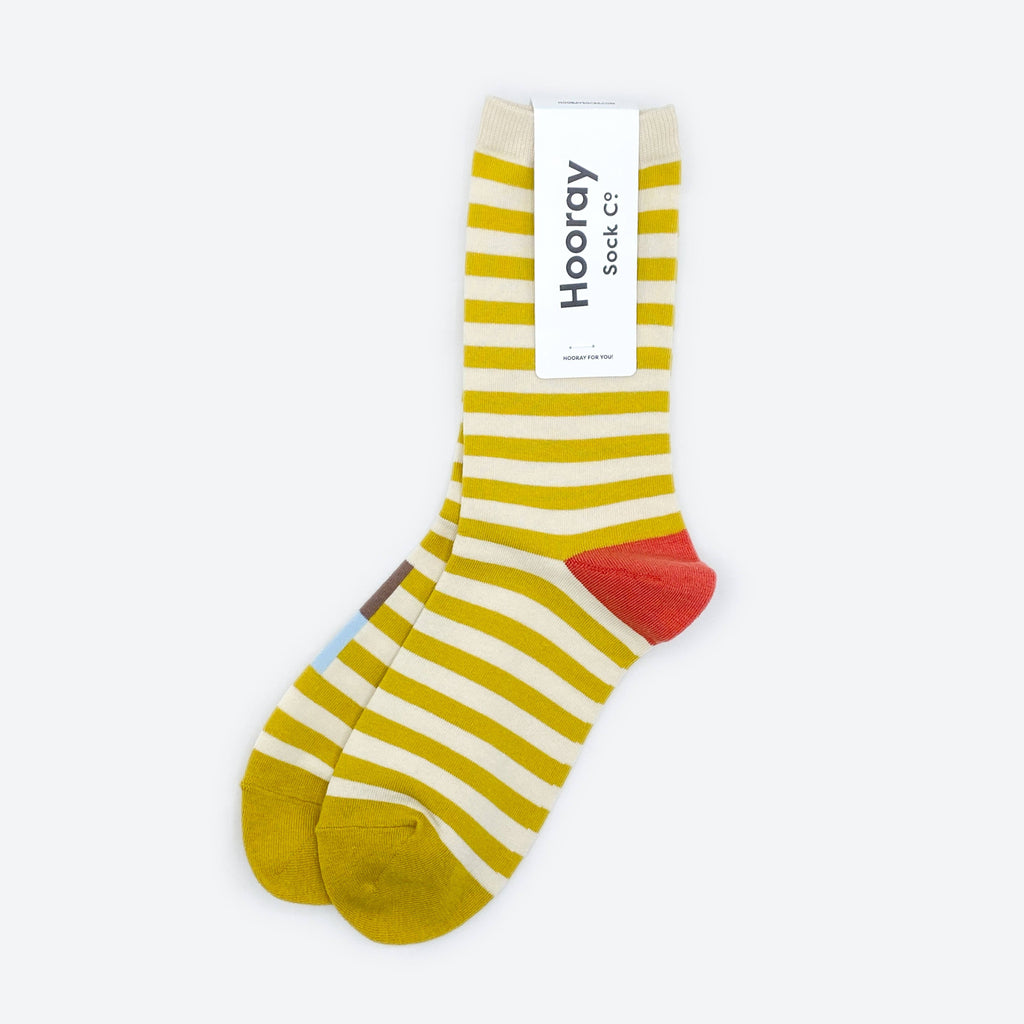 Hooray Sock Co. - Eureka Socks - Gold Stripe-Hooray Sock Co.-treehaus