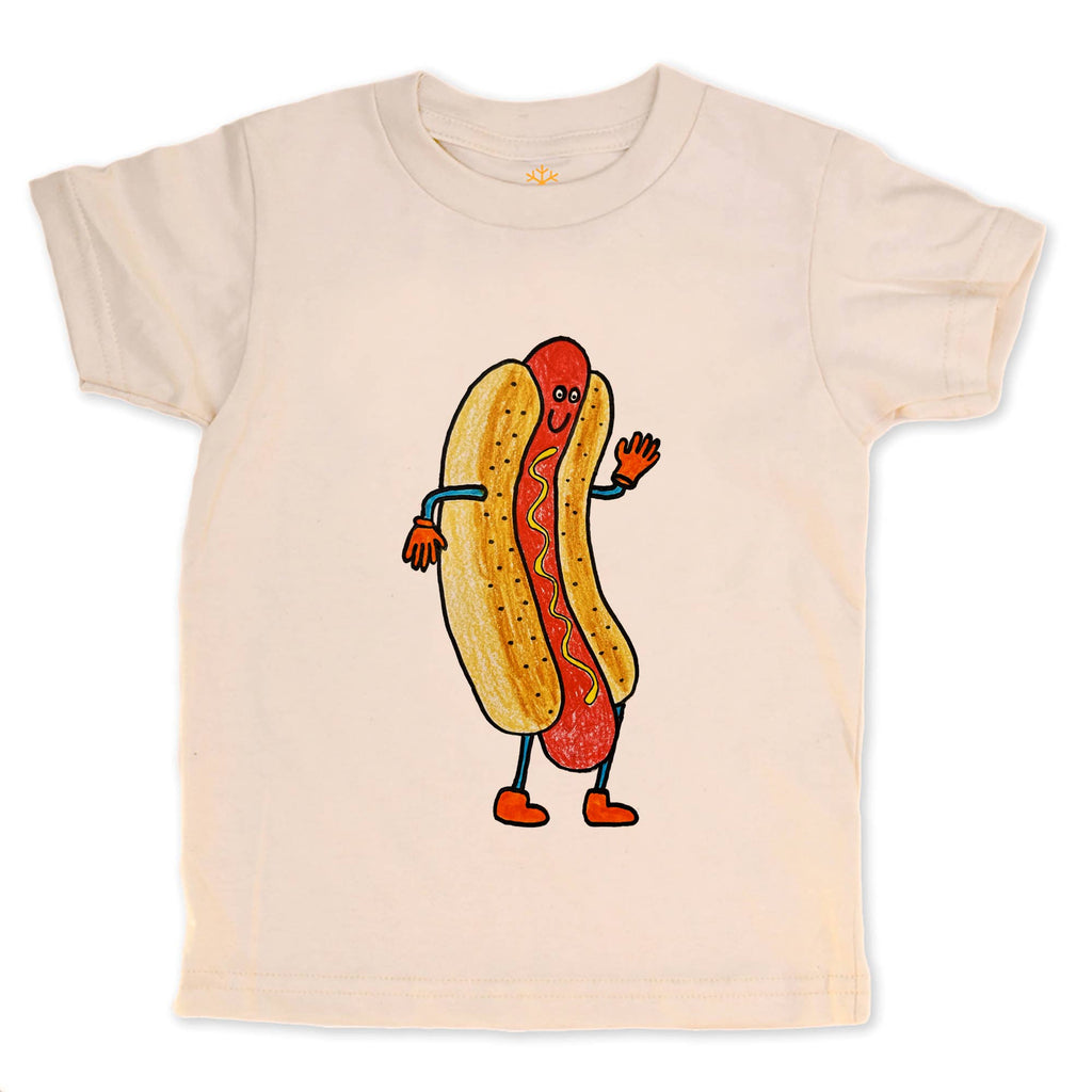 Hotdog - Kids Organic Tee-orangeheat-treehaus