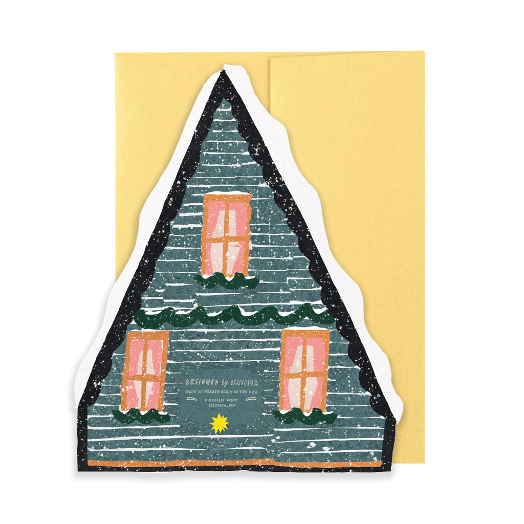 Isatopia - Blue Cottage - Die Cut Card-Isatopia-treehaus