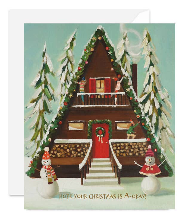 Janet Hill Studio - A- Frame Christmas Card- Box Set of 8-Janet Hill Studio-treehaus