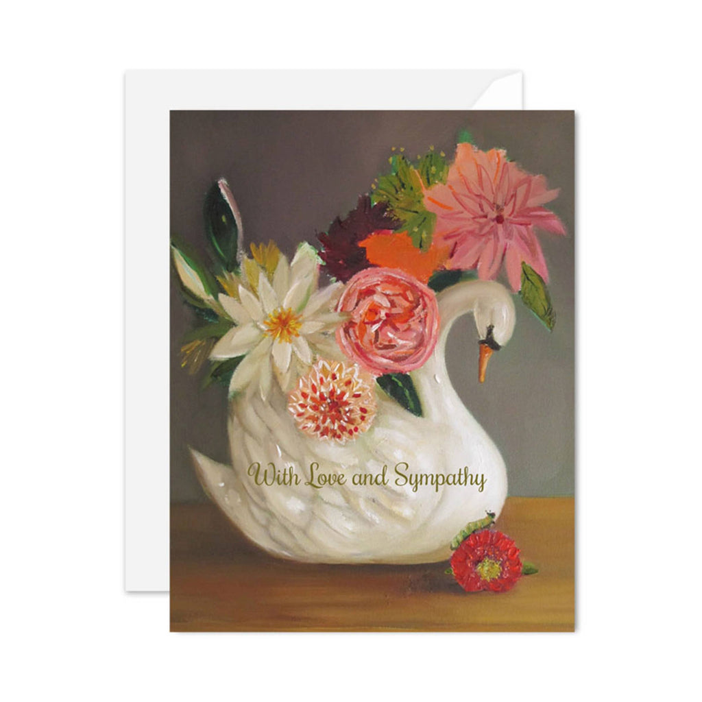 Janet Hill Studio - Love And Sympathy Swan Card-Janet Hill Studio-treehaus
