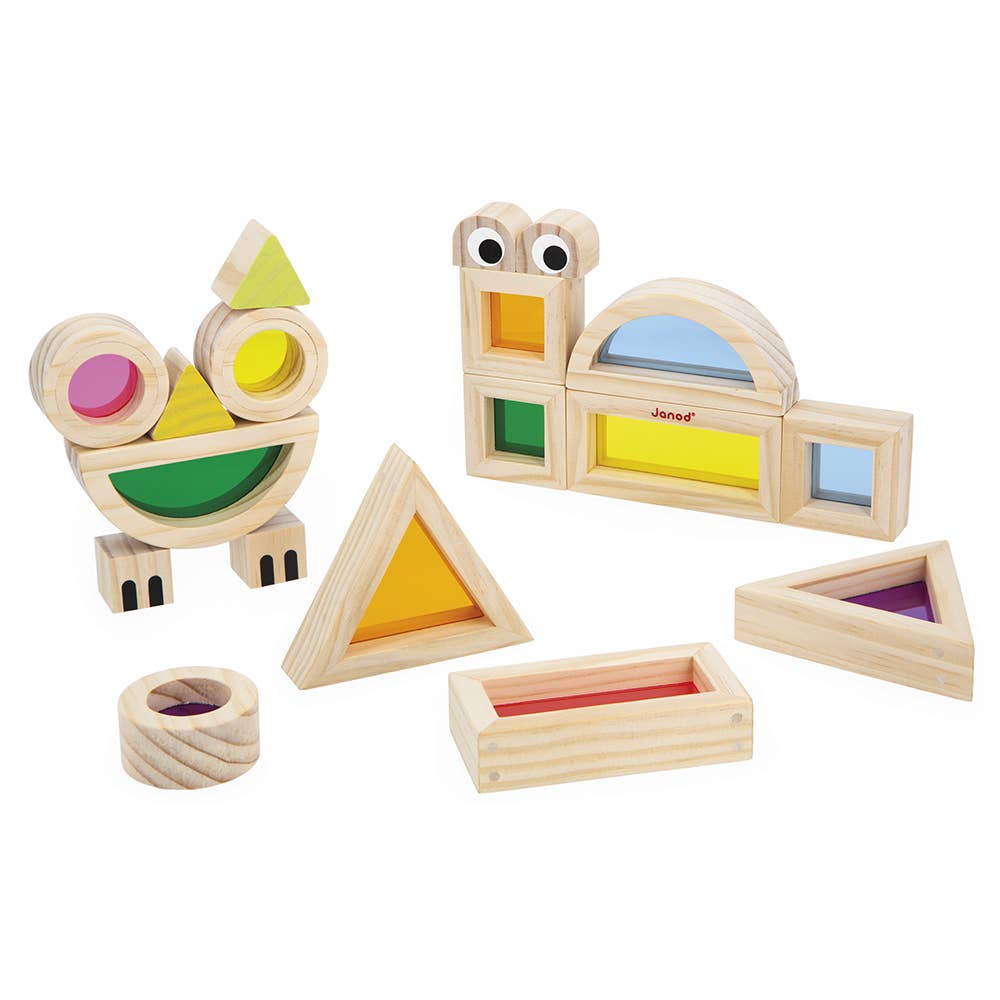 Janod - Sensory Translucent Stacking Blocks-Janod-treehaus