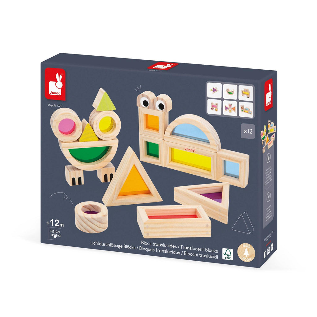 Janod - Sensory Translucent Stacking Blocks-Janod-treehaus