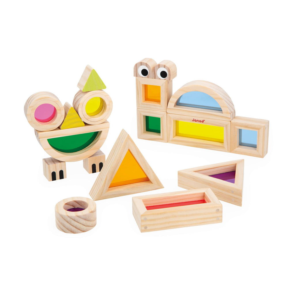 Janod - Sensory Translucent Stacking Blocks-Janod-treehaus