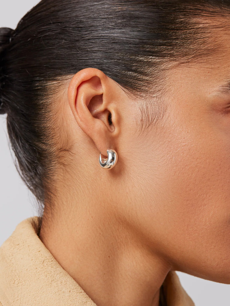 Jenny Bird - Mini Tome Hoops - Silver-Jenny Bird-treehaus