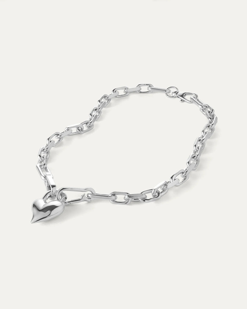 Jenny Bird - Padlock Heart Pendant Necklace - Silver-Jenny Bird-treehaus