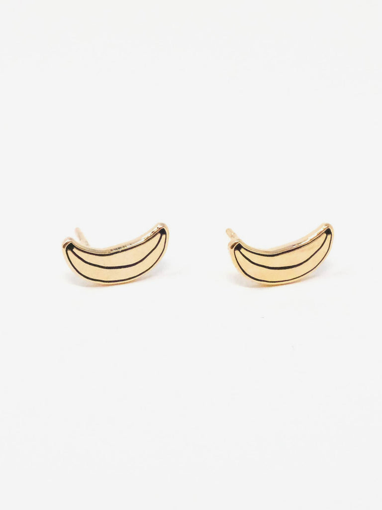 Jenny Lemons - 22k Gold Banana Enamel Earrings-Jenny Lemons-treehaus