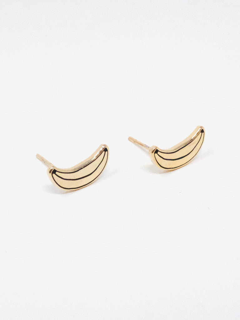 Jenny Lemons - 22k Gold Banana Enamel Earrings-Jenny Lemons-treehaus