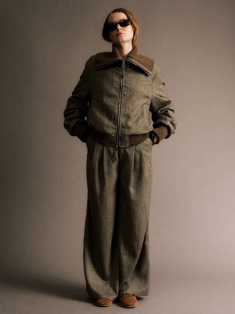 Jiji Studio - Estella Pant - Brown Tweed-Jiji Studio-treehaus