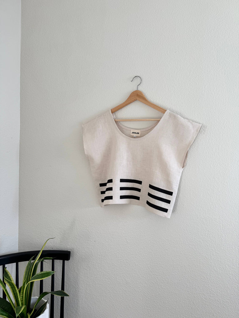 Joolee - Linen Top - Natural with Black Graphic-Joolee-treehaus