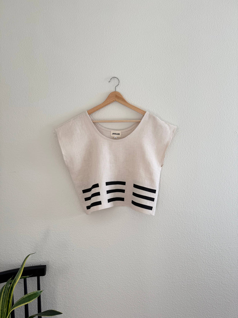 Joolee - Linen Top - Natural with Black Graphic-Joolee-treehaus