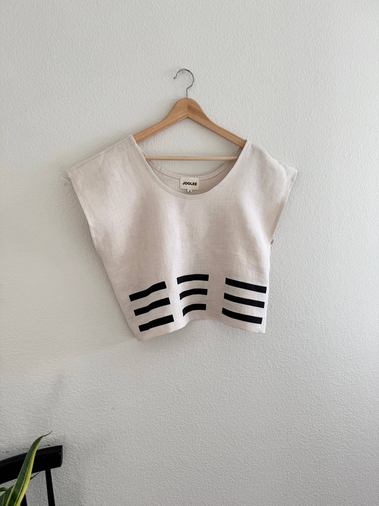 Joolee - Linen Top - Natural with Black Graphic-Joolee-treehaus