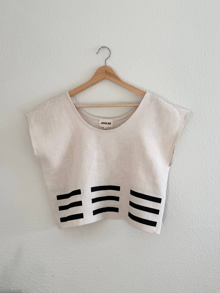 Joolee - Linen Top - Natural with Black Graphic-Joolee-treehaus