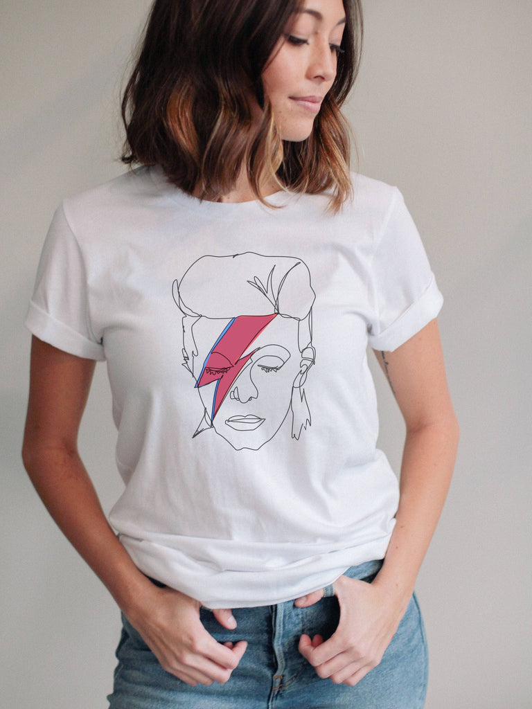 Joseph + Sue - Aladdin Sane T-Shirt - White-Joseph + Sue-treehaus