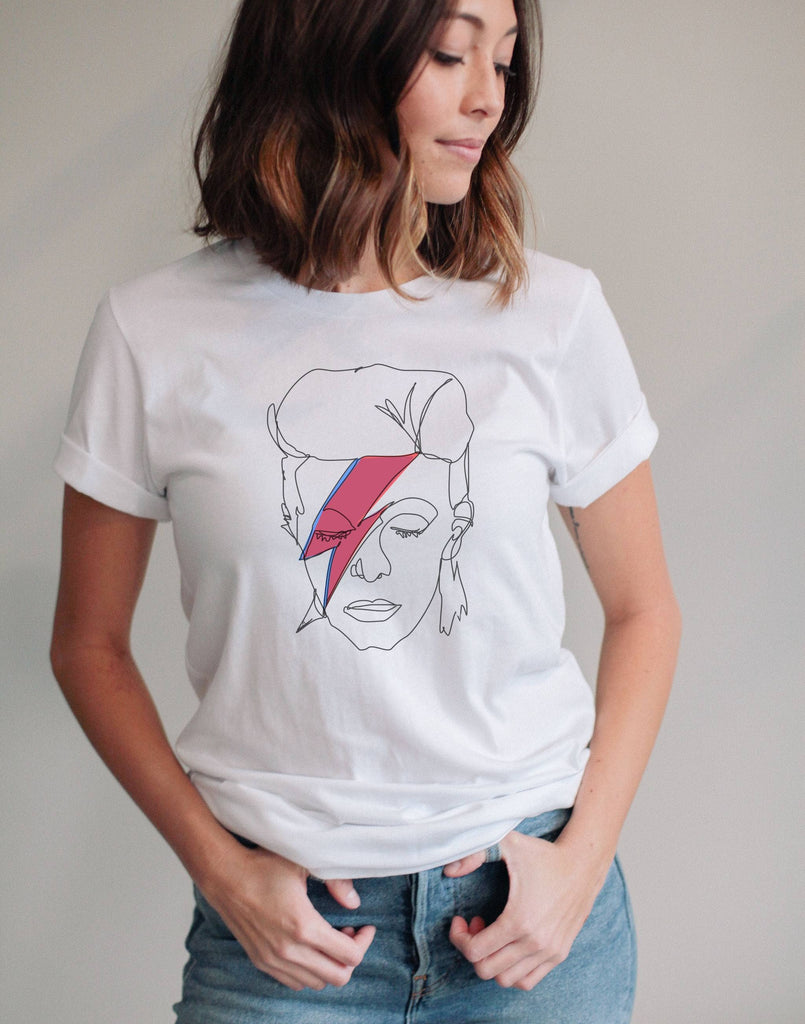 Joseph + Sue - Aladdin Sane T-Shirt - White-Joseph + Sue-treehaus