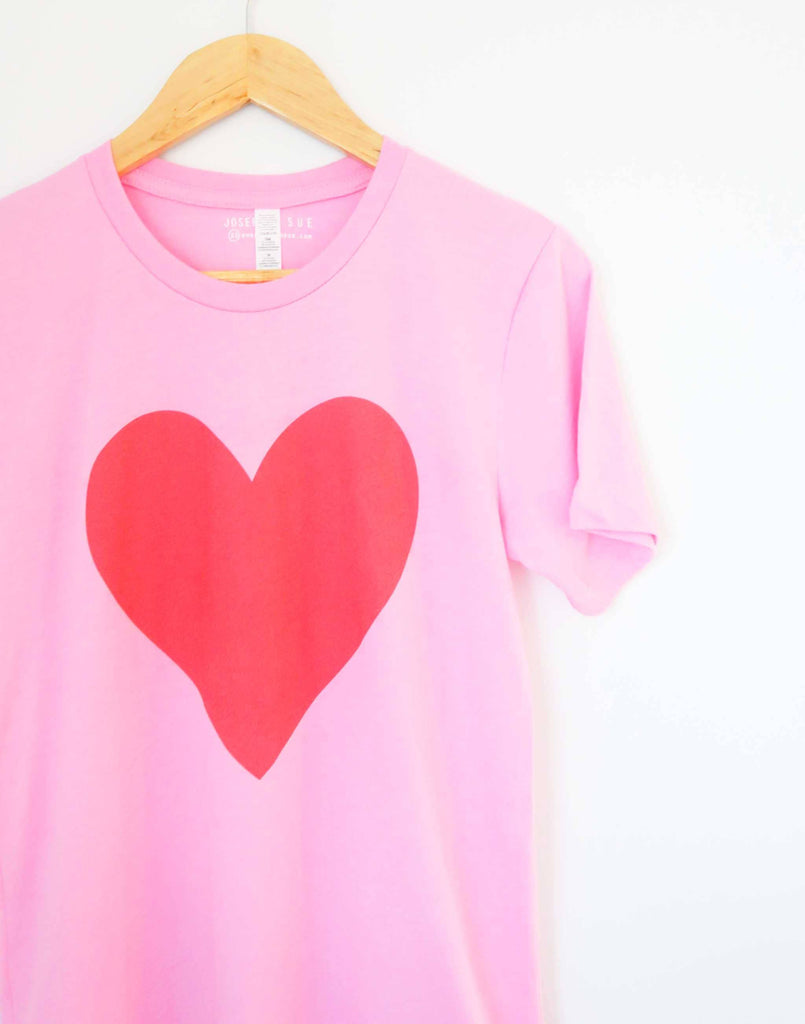 Joseph + Sue - Have a Heart T-Shirt - Pink/Red-Joseph + Sue-treehaus