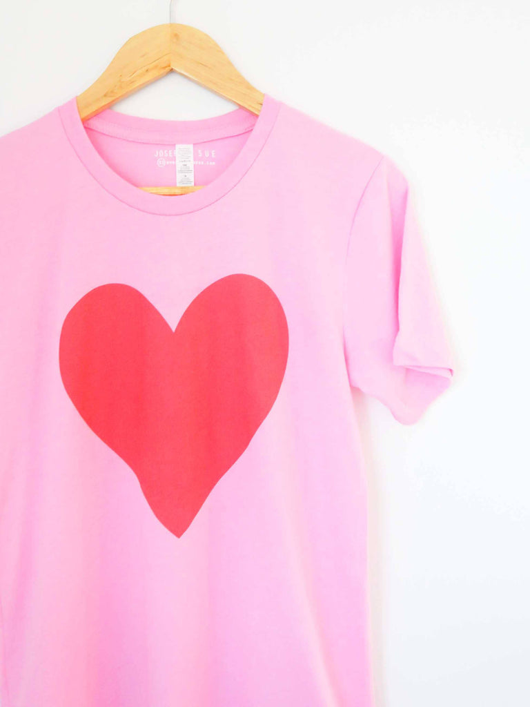 Joseph + Sue - Have a Heart T-Shirt - Pink/Red-Joseph + Sue-treehaus