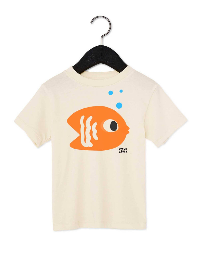 Joseph + Sue - Swimming Fish Kids T-Shirt - White-Joseph + Sue-treehaus