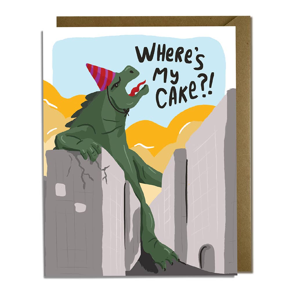 Kat French Design - Giant Lizard Monster Birthday Card-Kat French Design-treehaus