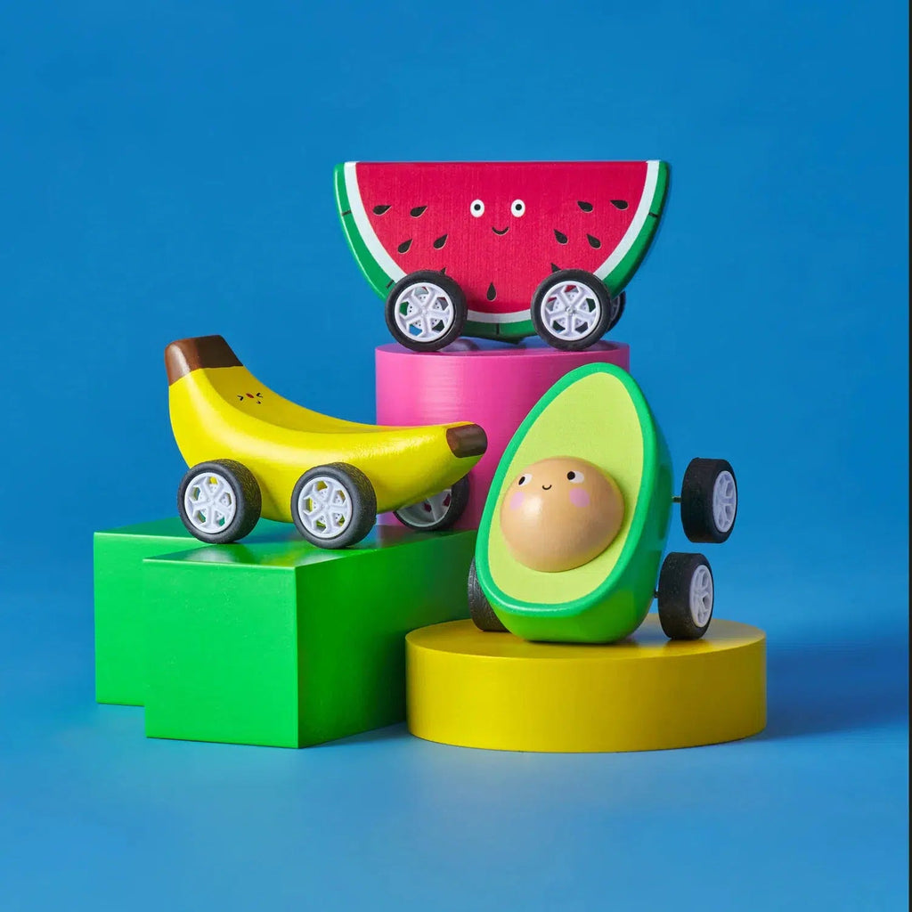 Kikkerland - Fruit Fun Pull Back Cars-Kikkerland-treehaus