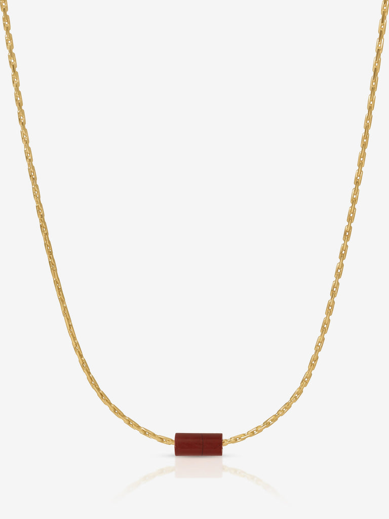 Kozakh - Little Bead Necklace - Gold/Redstone-Kozakh-treehaus