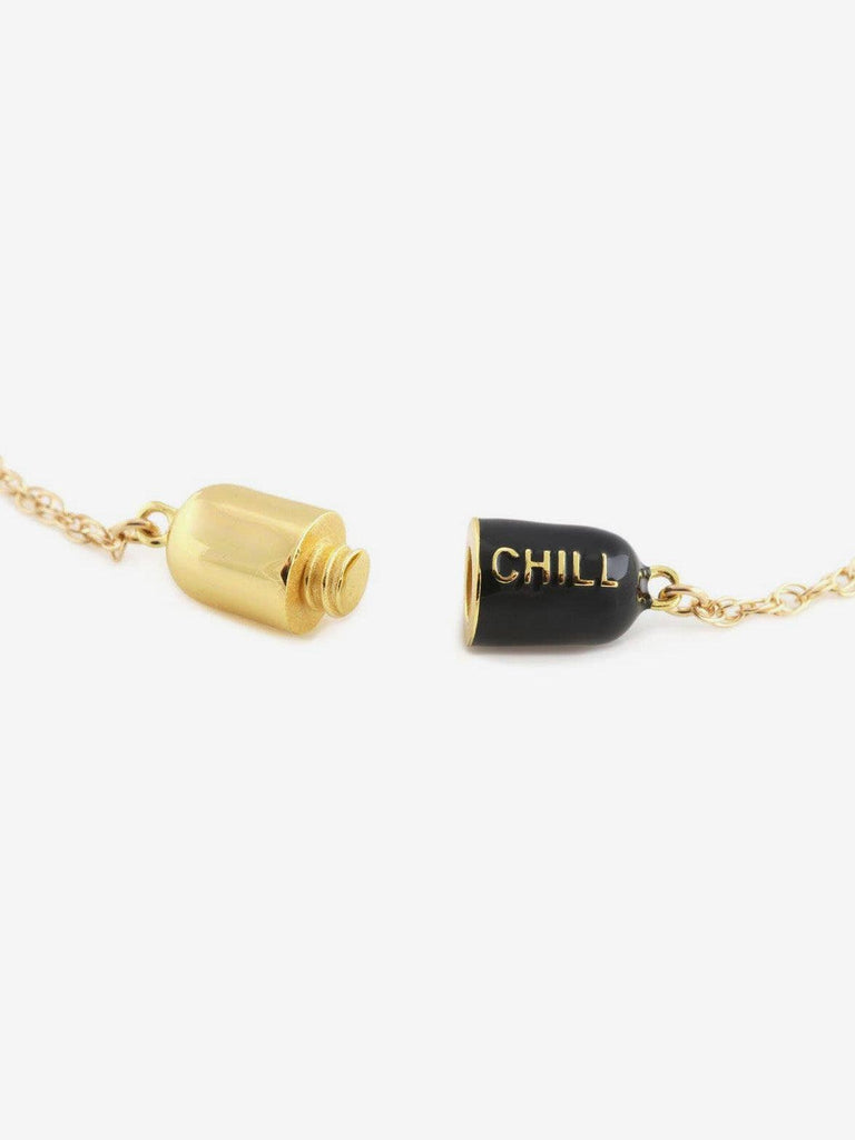 Kris Nations - Big Chill Pill Chain Necklace 18K Gold Vermeil - Turquoise-Kris Nations-treehaus