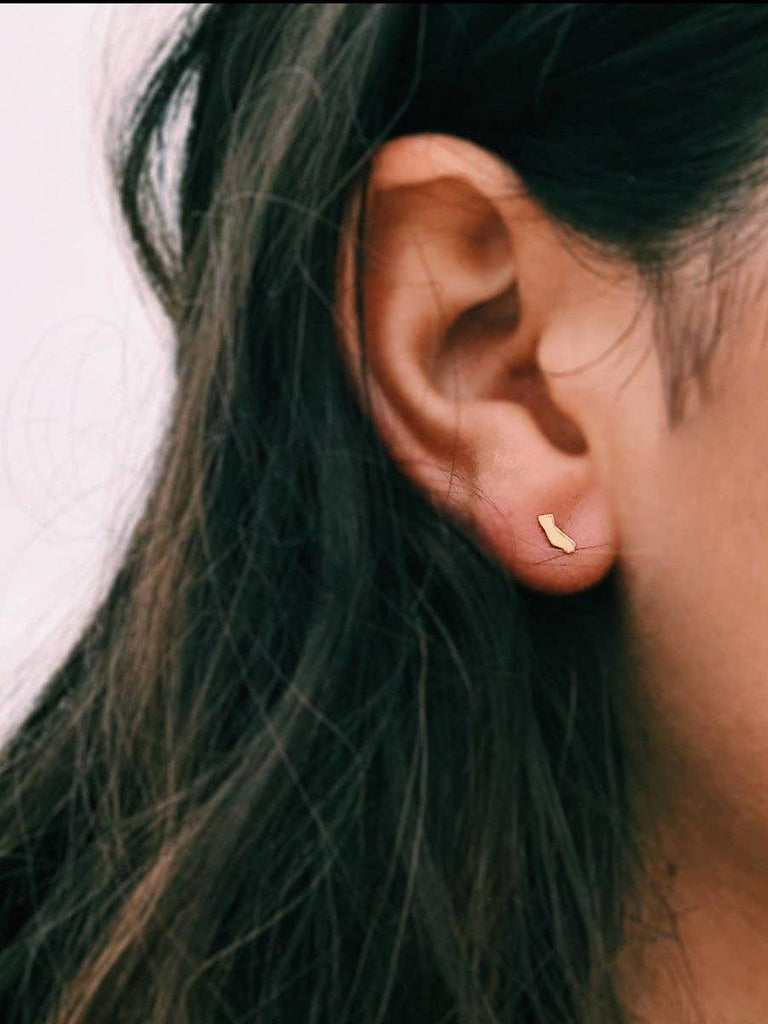 Kris Nations - California Stud Earrings - 18K Gold Vermeil-Kris Nations-treehaus