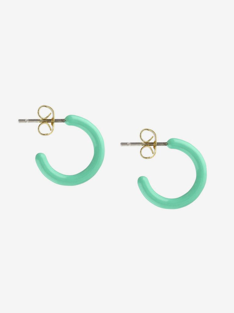 Kris Nations - Petite Palette Enamel Hoop Earrings - Turquoise-Kris Nations-treehaus