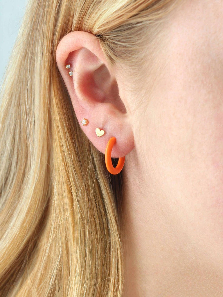Kris Nations - Petite Palette Enamel Post Hoop Earrings - Red-Kris Nations-treehaus