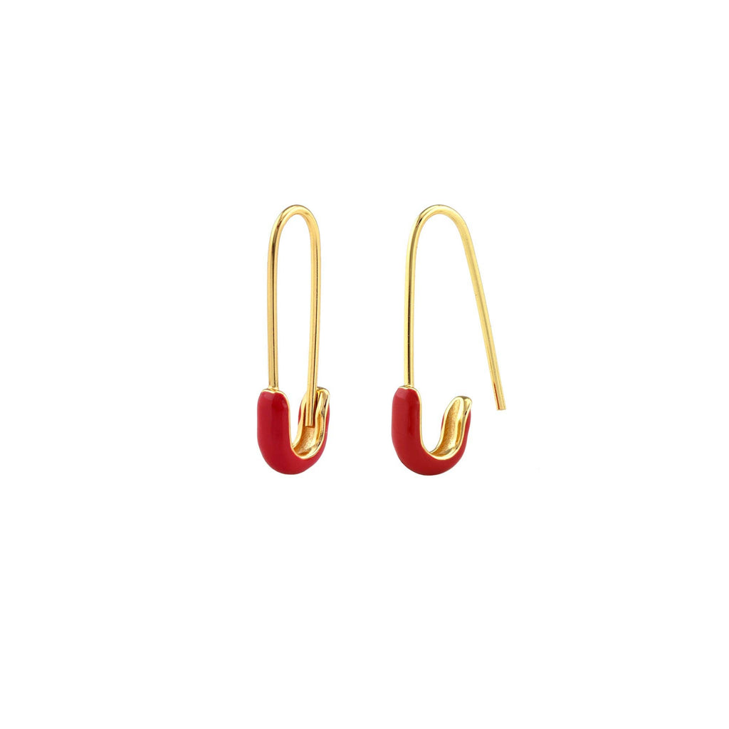 Kris Nations - Safety Pin Enamel Earrings - Turquoise-Kris Nations-treehaus