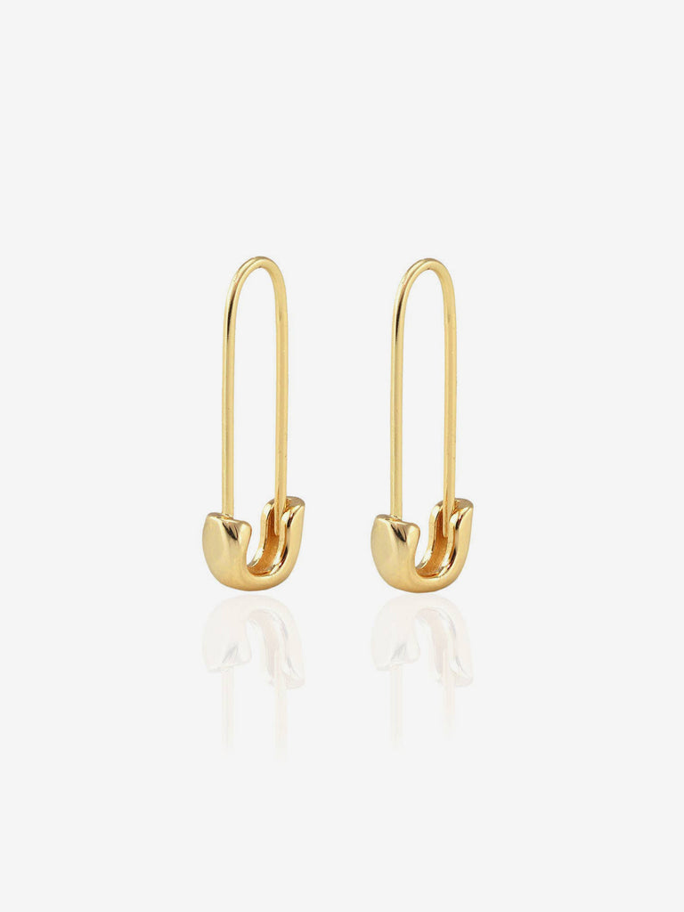 Kris Nations - Safety Pin Hoop Earrings 18K Gold Vermeil-Kris Nations-treehaus