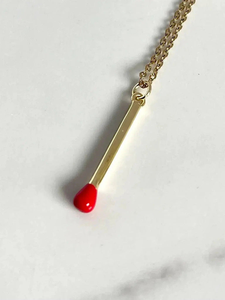 L Rae Charm - Twin Flame Charm Matchstick Necklace-L Rae Charm-treehaus