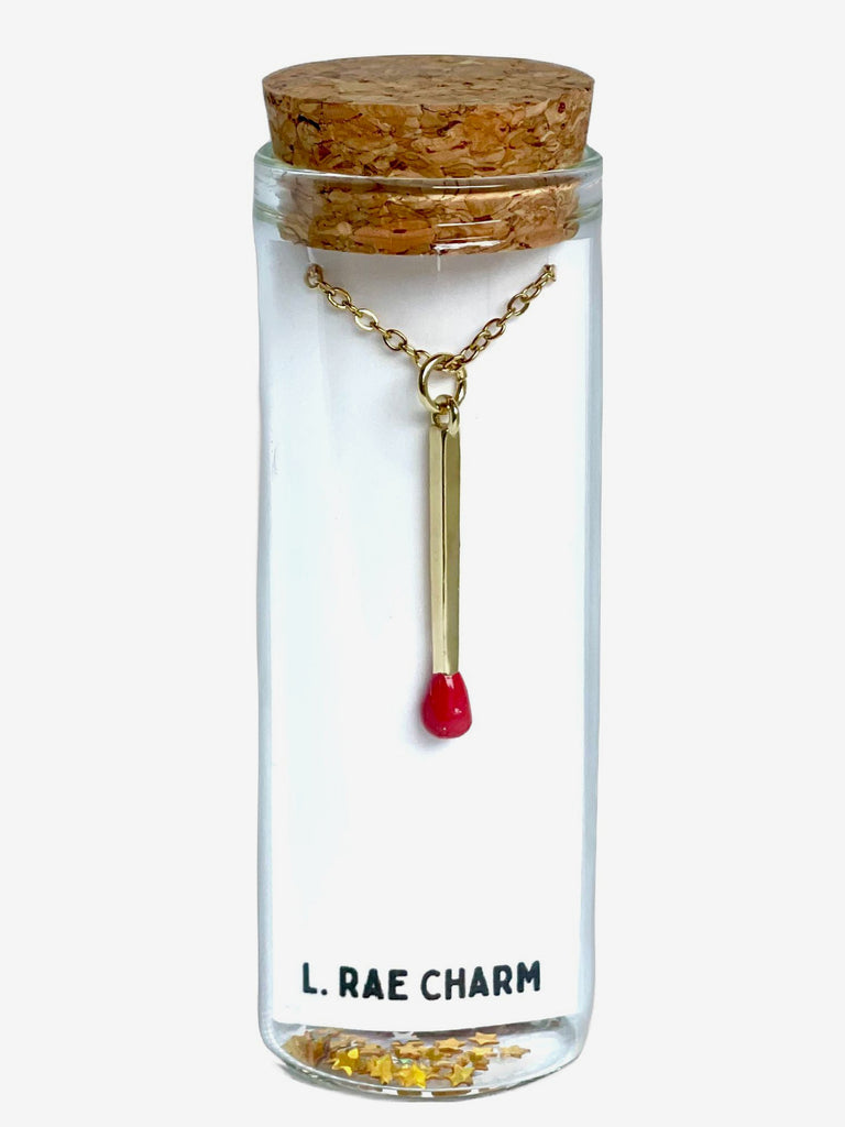 L Rae Charm - Twin Flame Charm Matchstick Necklace-L Rae Charm-treehaus