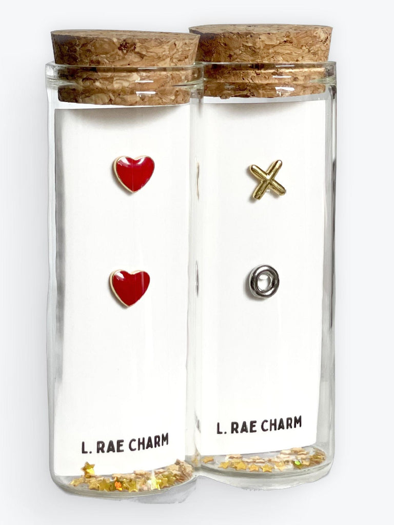 L Rae Charm - X O Stud Earrings - Gold/Silver-L Rae Charm-treehaus