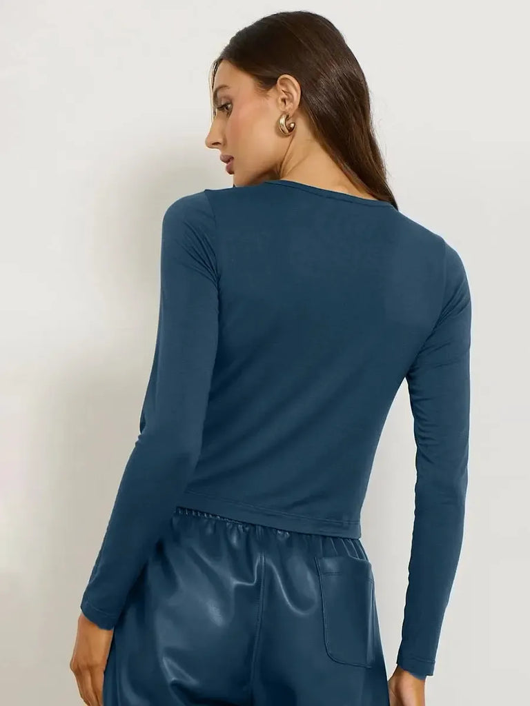 LA Made - Lani Long Sleeve T-Shirt - Pacific Blue-LA Made-treehaus