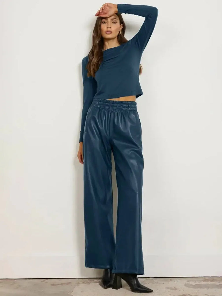 LA Made - Lani Long Sleeve T-Shirt - Pacific Blue-LA Made-treehaus