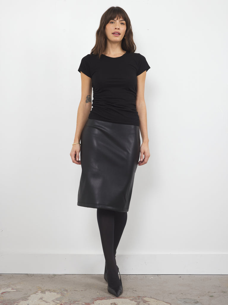 LA Made - Millie Shirring Top - Black-LA Made-treehaus