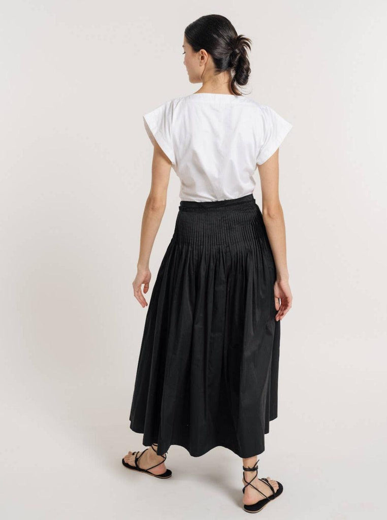 LAUDE the Label - Drop Waist Pleated Skirt- Black-LAUDE the Label-treehaus