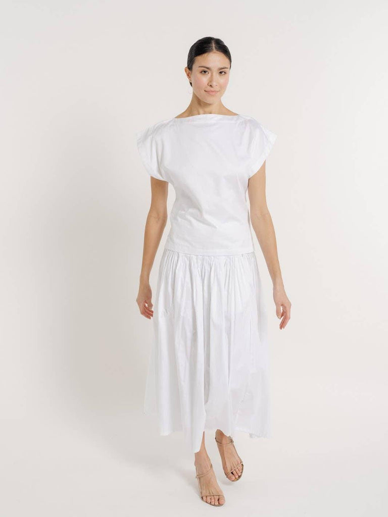 LAUDE the Label - Sleeveless Poplin top - White-LAUDE the Label-treehaus