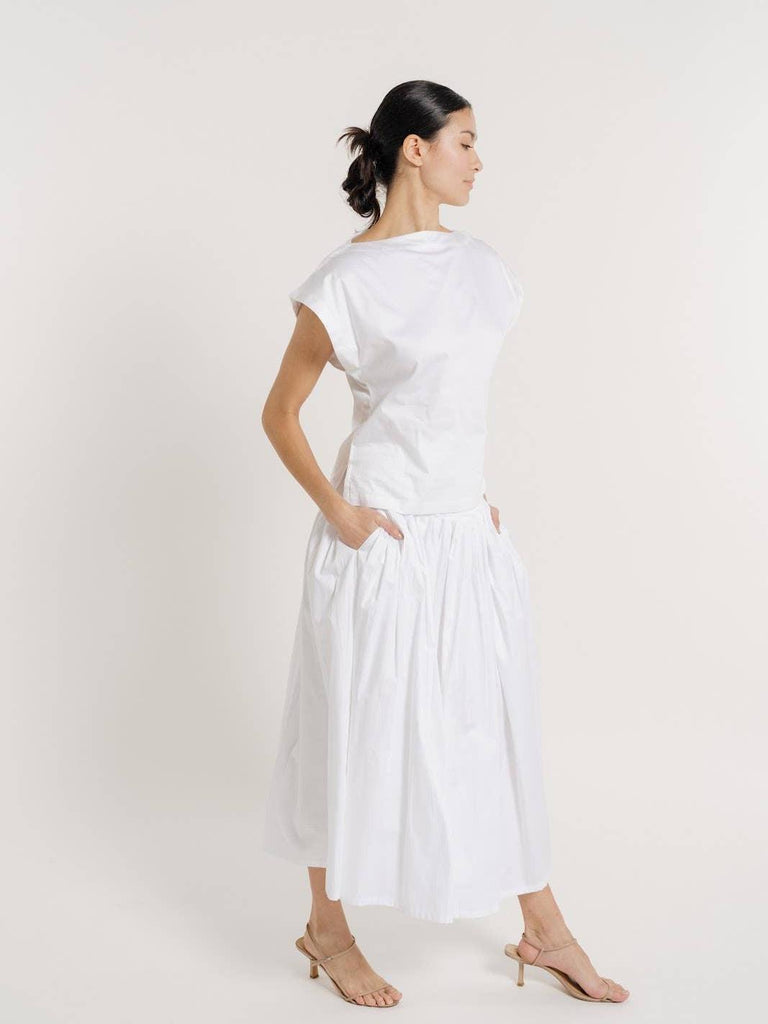 LAUDE the Label - Sleeveless Poplin top - White-LAUDE the Label-treehaus