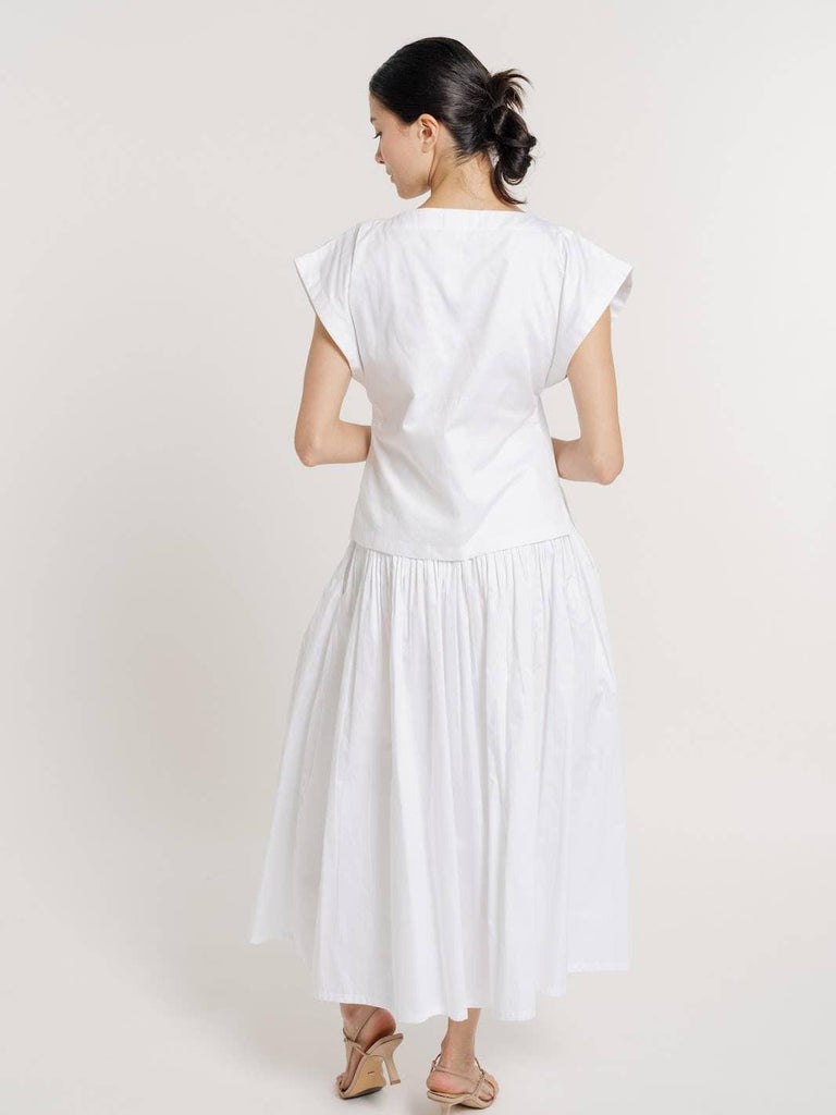 LAUDE the Label - Sleeveless Poplin top - White-LAUDE the Label-treehaus